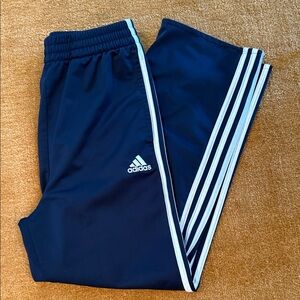 adidas Navy Joggers with White Three-Stripes
